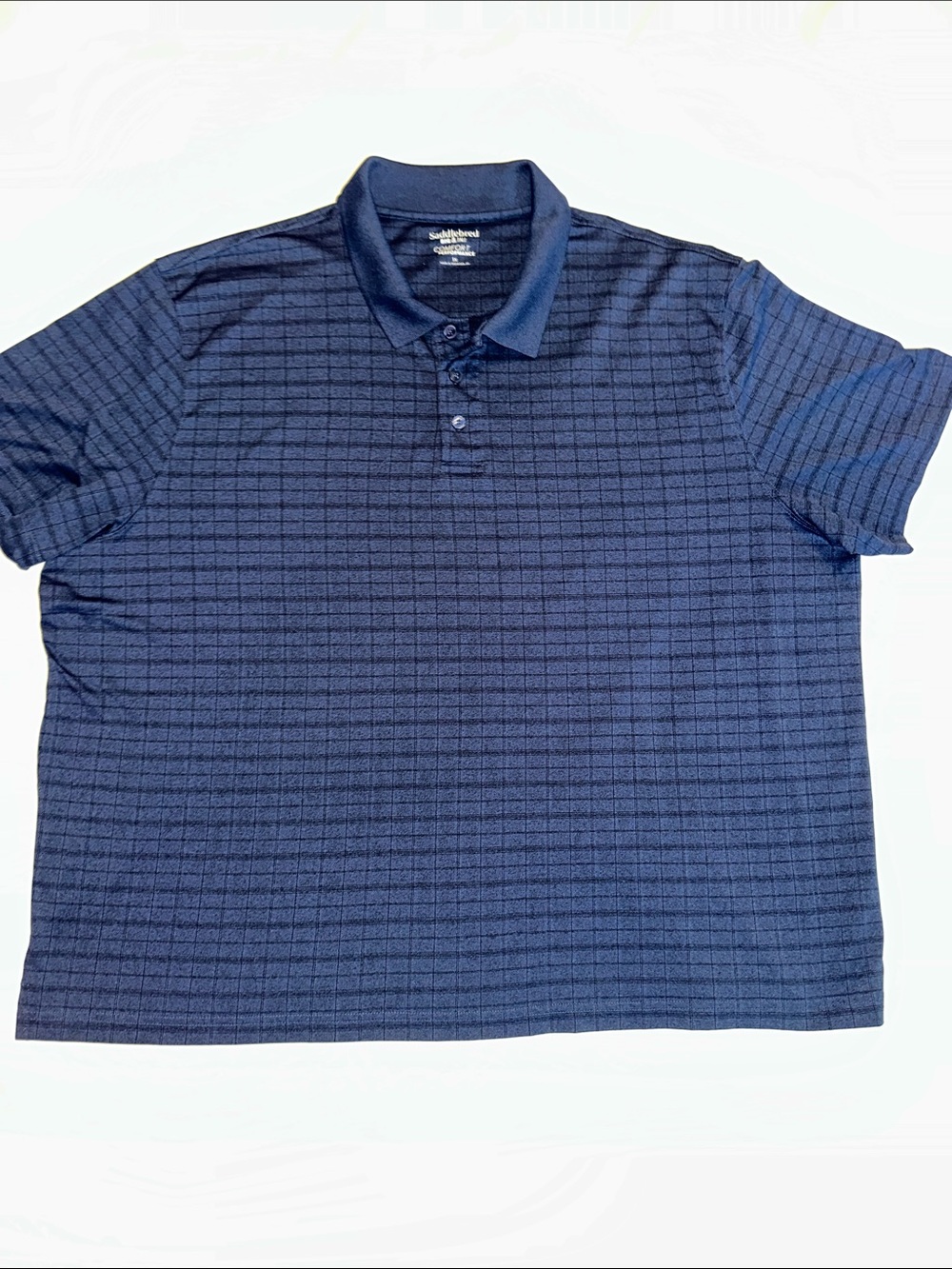 Saddlebred Performance Men's Navy Textured Short Sleeve Polo 3X